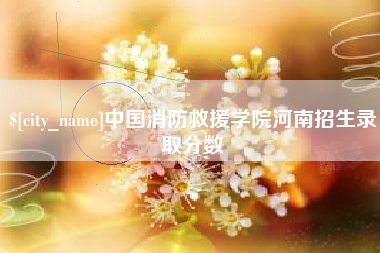 安阳中国消防救援学院河南招生录取分数
