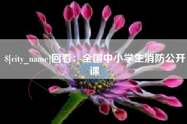 安阳回看：全国中小学生消防公开课