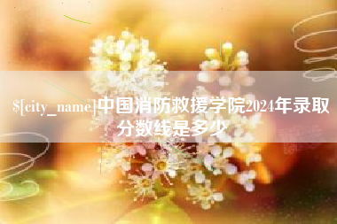 安阳中国消防救援学院2024年录取分数线是多少