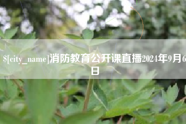 安阳消防教育公开课直播2024年9月6日