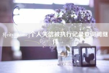 安阳个人失信被执行记录查询阚继伟