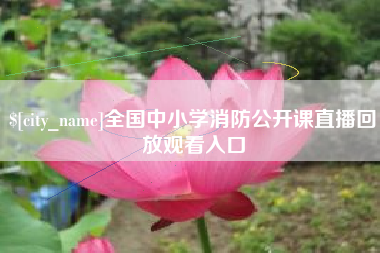 安阳全国中小学消防公开课直播回放观看入口