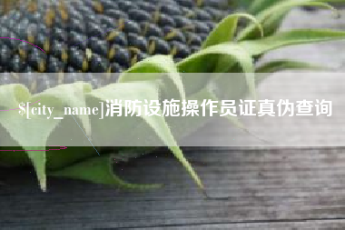 安阳消防设施操作员证真伪查询