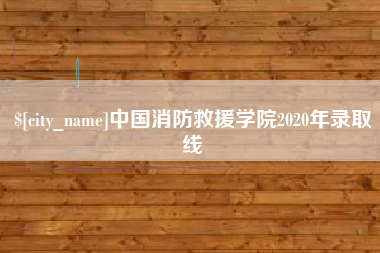 安阳中国消防救援学院2020年录取线