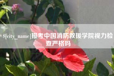 安阳报考中国消防救援学院视力检查严格吗